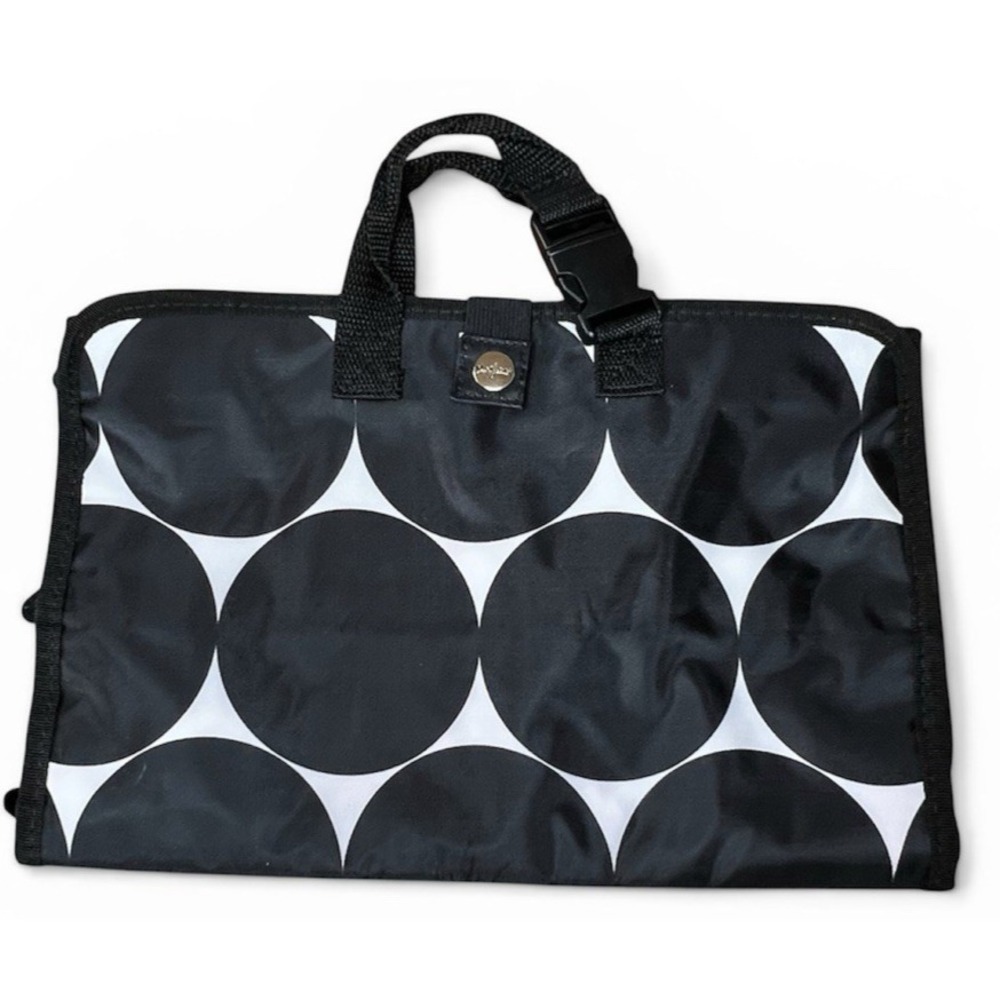 Thirty One Folding Travel Organizer One Big Dot Black & White Polka Tri Hanging